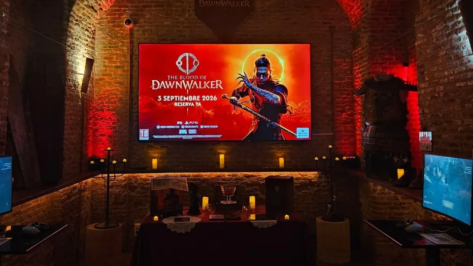 OXO Museo Videojuego Madrid caracterizado para la presentación de The Blood of Dawnwalker