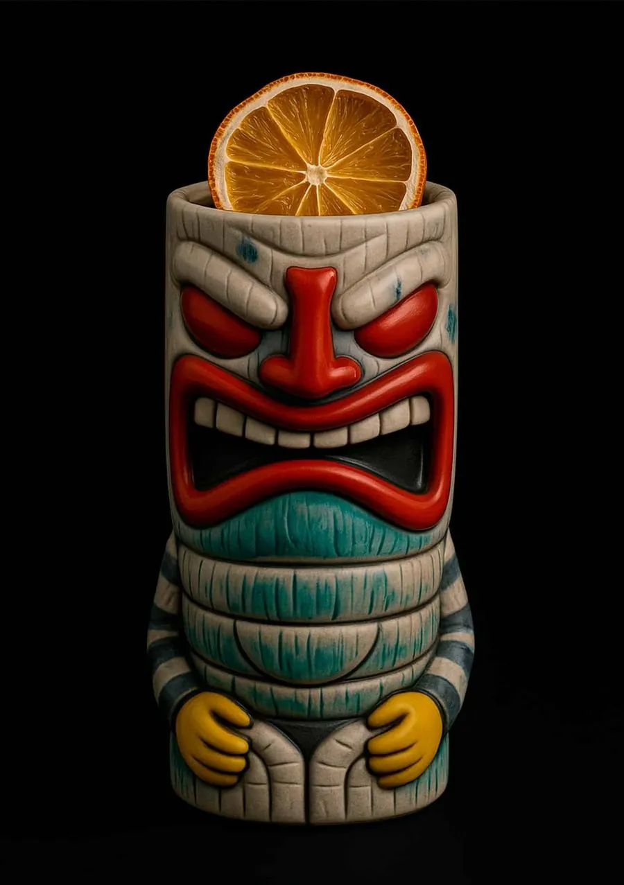 Cóctel servido en vaso tiki en Terraza Catedral